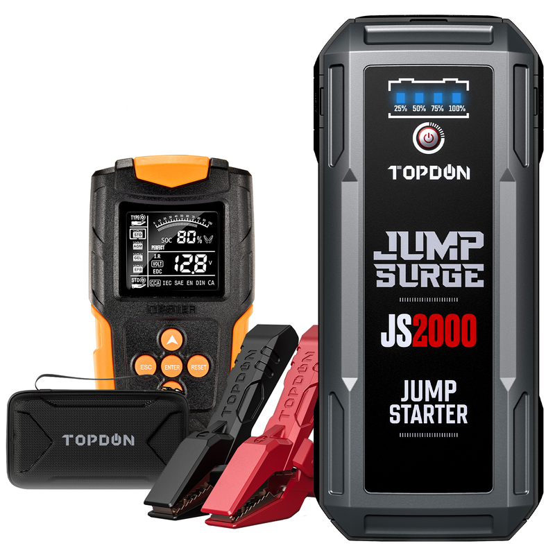 Buy Car Battery Charger Jump Starter, TOPDON JS2000 16000mAh 2000A 12V  Portable Booster for Up to 8L Gas/6L Diesel Engines Online