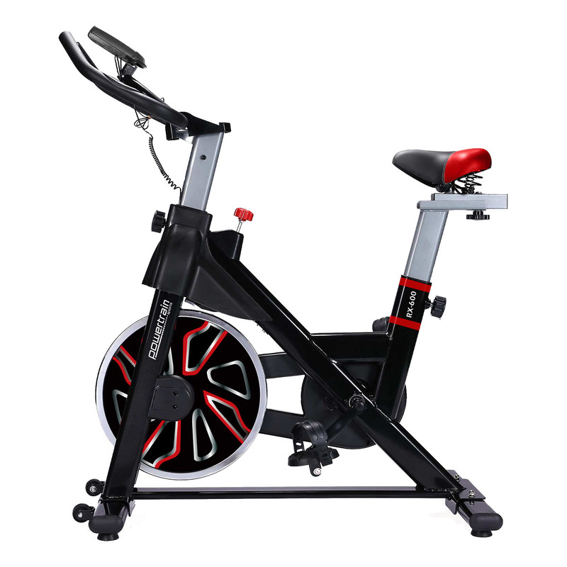 Powertrain RX 600 Exercise Spin Bike Cardio Cycle Red