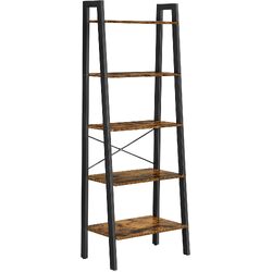 5-Tier Industrial Bookcase, Rustic Brown