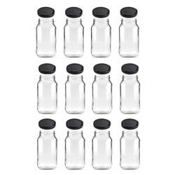 12x 500ml Flint Glass Jars + Twist Lids - Round Food Storage Preserving Jar