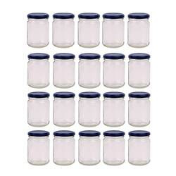 20x 150ml Flint Glass Jars + Twist Finish - Lids Round Food Storage Small Spices