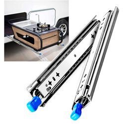 40in Pair 1000 - 2000mm 150KG Capacity Heavy Duty Trailer Drawer Slides Rails Runners Locking