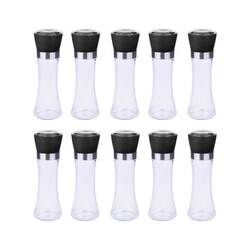 10x 180ml Glass Salt or Pepper Grinder 18cm - Adjustable Ceramic Core Tall Mill