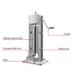 3L Manual Vertical Sausage Filler - Stainless Stuffer Meat Press Machine