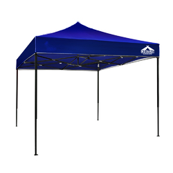 Instahut Gazebo Pop Up Marquee 3x3m Outdoor Tent Folding Wedding Gazebos Blue