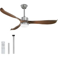 Modern Ceiling Fan with Lights, Remote, Brown