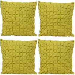 Pack of 4 Flux Mustard Yellow 3D Textured 45cm x 45cm Cushion Covers