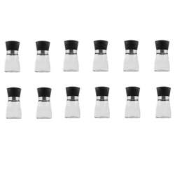 12x 150ml Glass Salt or Pepper Grinder 12cm - Adjustable Ceramic Core Short Mill