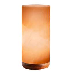 12V 12W Cylinder Himalayan Pink Salt Lamp Carved Rock Crystal Light Bulb On/Off