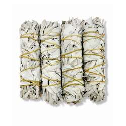 4x Californian White Sage Smudge Sticks - Large 18-20cm Incense Cleansing Bundle