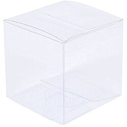 50 Pack of 7cm Clear PVC Plastic Folding Packaging Small rectangle/square Boxes for Wedding Jewelry Gift Party Favor Model Candy Chocolate Soap Box