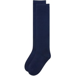 1x Pair School Uniform Knee High Socks Cotton Rich Girls Boys Kids - Navy - 9-12 (5-8 Years Old)