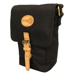 FIB Water Resistant Small Shoulder Canvas Bag w Adjustable Shoulder Strap - Black