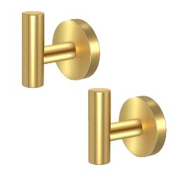 2 Pcs Wall Mount Bathroom Towel Hooks Holder Cloth Hanger Hook Kitchen Door Hanger Gold