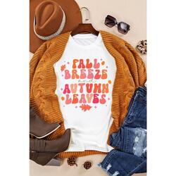 Azura Exchange Graphic Tee with Fall Breeze and Autumn Leaves Design - XL