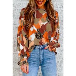 Azura Exchange Printed Long Sleeve Blouse - S