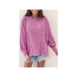 Azura Exchange Exposed Seam Terry Pullover - S