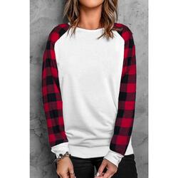 Azura Exchange Long Sleeve Buffalo Plaid Sweatshirt - M