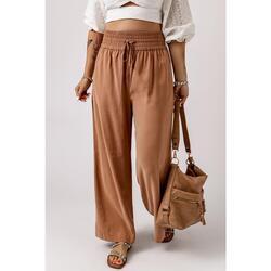 Azura Exchange Elastic Waist Casual Wide Leg Pants - S