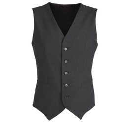 Mens Wool Blend Vest w/ Knitted Back Waistcoat Sleeveless Wool Blend - Charcoal - 97