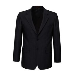 Mens Single Breasted 2 Button Suit Jacket Work Business - Pin Striped - Black - 137