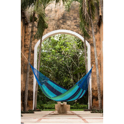 Mayan Legacy King Size Cotton Mexican Hammock in Oceanica Colour