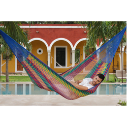 Mayan Legacy Jumbo Size Outdoor Cotton Mexican Hammock in Mexicana Colour