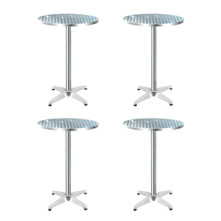 Gardeon Set of 4 Outdoor Bar Table Aluminium Round 70/110CM