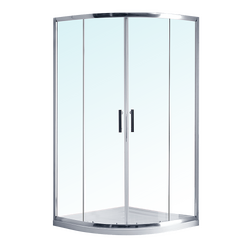 100 x 100cm Rounded Sliding 6mm Curved Shower Screen with Base in Chrome