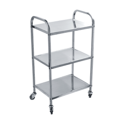 3 Tiers Food Trolley Cart Stainless Steel Utility Kitchen Dining Service