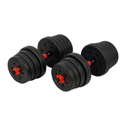 30kg Adjustable Rubber Dumbbell Set Barbell Home GYM Exercise Weights