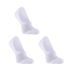 3X Rexy Cushion No Show Ankle Socks Small Non-Slip Breathable WHITE