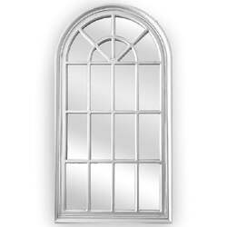 X-Large Window Style Mirror - White Arch 100 CM x 180 CM