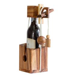 Brainteaser wine bottle mystery lock puzzle- open the lock before you can have a drink! Great party gift