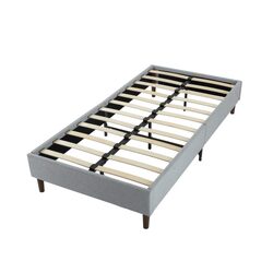 Bedframe with Wooden Slats (Light Grey)  Double