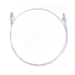 8WARE CAT6 Ultra Thin Slim Cable 2m / 200cm - White Color Premium RJ45 Ethernet Network LAN UTP Patch Cord 26AWG for Data Only, not PoE