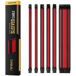 ANTEC PSU - Sleeved Extension Cable Kit V2 - Red / Black. 24PIN ATX, 4+4 EPS, 8PIN PCI-E, 6PIN PCI-E, Compatible with Standard PSU