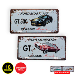 Ford Mustang Embossed Tin Sign