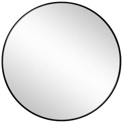 Slim Design 50CM Black Bathroom, Living Room, Hallway Mirror Round Mirror Wall Decor Metal Frame