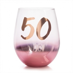 50th Birthday Blush Stemless