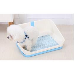 YES4PETS Medium Portable Dog Potty Training Tray Pet Puppy Toilet Trays Loo Pad Mat With Wall Blue