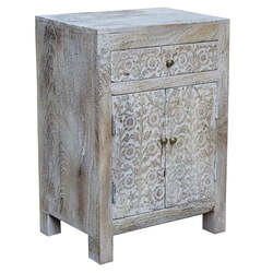 2 drawer whitewashed bedside cabinet takai design