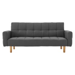 Sarantino 3-Seater Fabric Sofa Bed Futon - Dark Grey