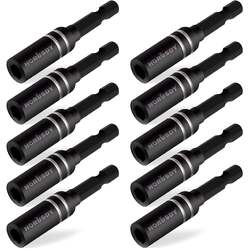 10Pc Magnetic Extension Socket Drill Bit Holder 1/4" Hex Screwdriver Nut Driver