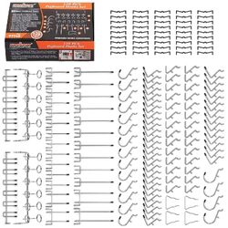 120Pc Pegboard Hooks Set Slat Wall Hanger Garage Organizer Shop Display Hanging