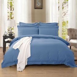 1000TC Tailored King Size Quilt/Duvet Cover Set - Greyish Blue