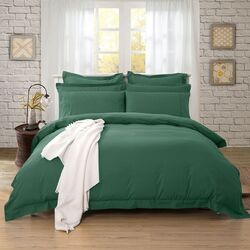 1000TC Tailored Queen Size Quilt/Duvet Cover Set - Dark Green