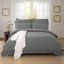 1000TC Tailored Super King Size Quilt/Duvet Cover Set - Charcoal