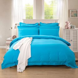 1000TC Tailored Double Size Light Blue Duvet Quilt Cover Set