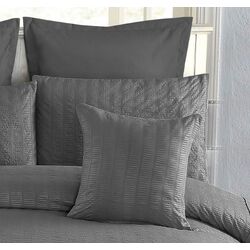 1000TC Premium Ultra Soft Seersucker Cushion Covers - 2 Pack - Charcoal